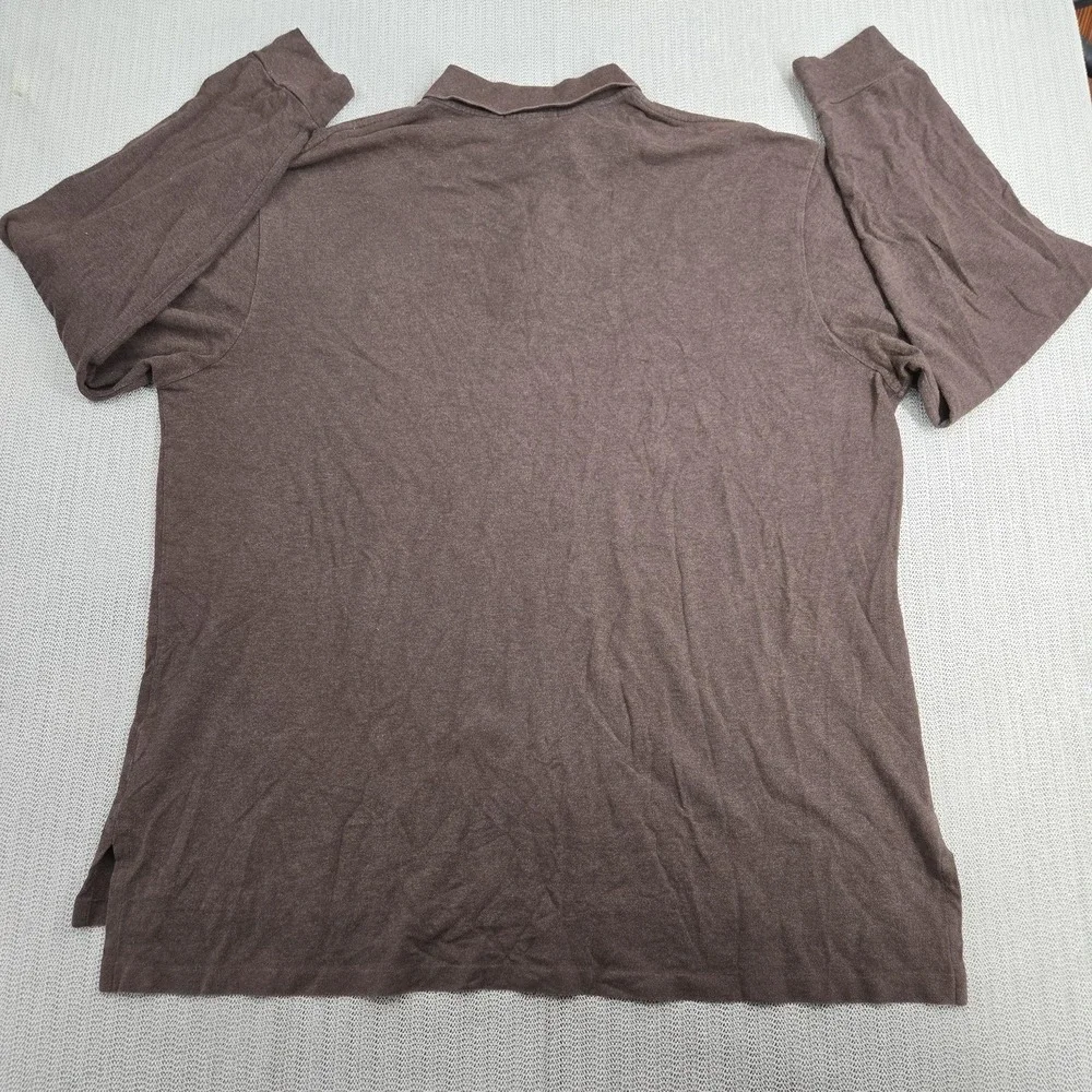 Polo Ralph Lauren Polo Shirt Mens 3XLT Brown Classic Fit Long Sleeve Big Tall